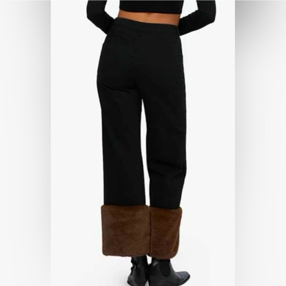 WEWOREWHAT Faux Fur Straight Leg Jeans - Picture 2 of 11